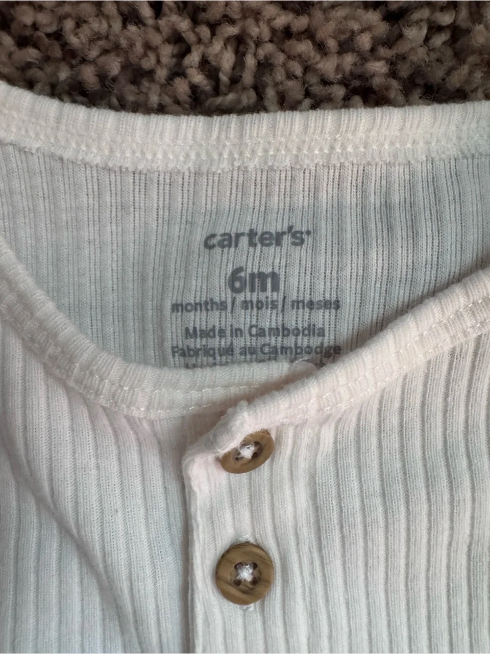 Carter's White Ribbed Two-Piece Set